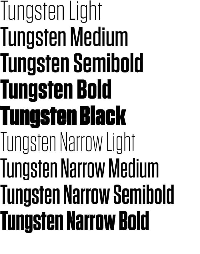 Example text with various weights in Tungsten